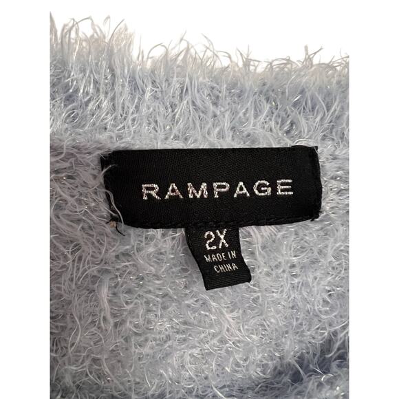 Rampage Sweater Soft Fuzzy Long Sleeves Womens Size 2XL Color Blue Gray - Picture 3 of 4